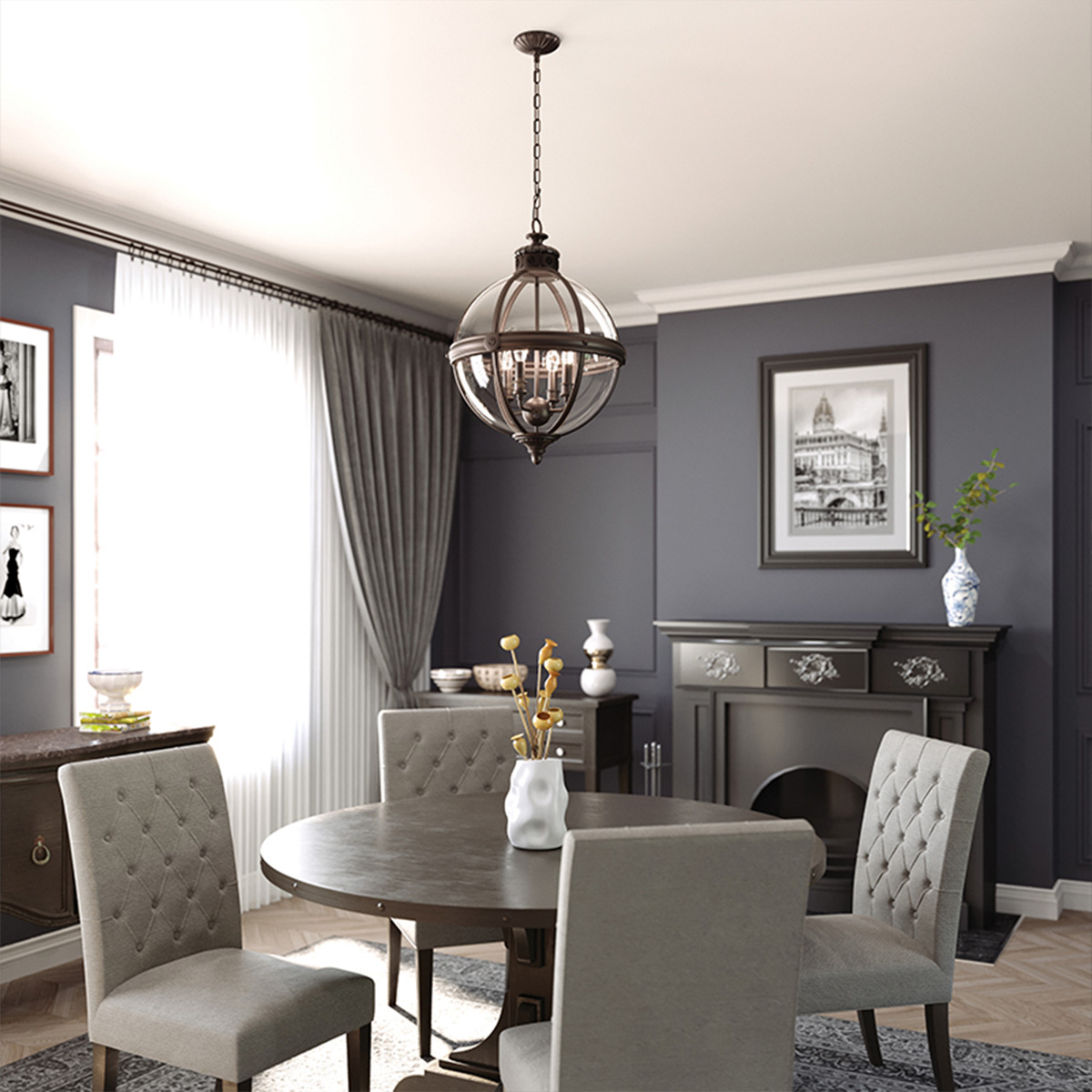 Подвесной светильник Feiss FE-ADAMS-4P-ANL