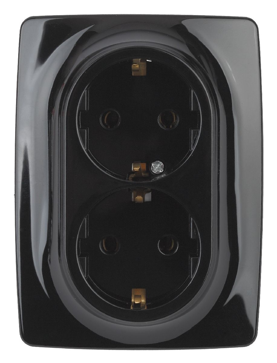 Розетка 2x2P+E Schuko со шторками Эра 12-2108-06 Б0036447