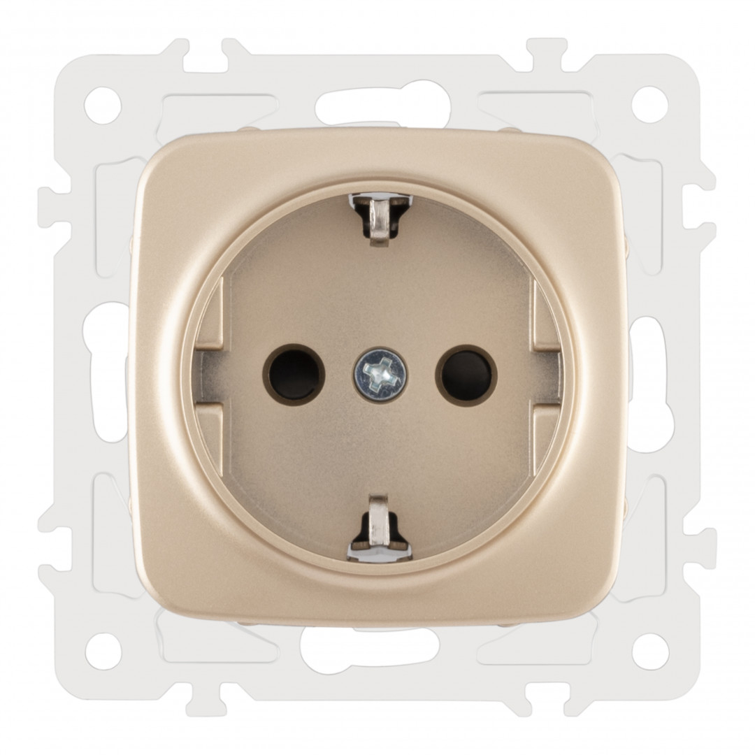 Розетка с заземлением и шторками Arte Milano 205.40-1.shampan