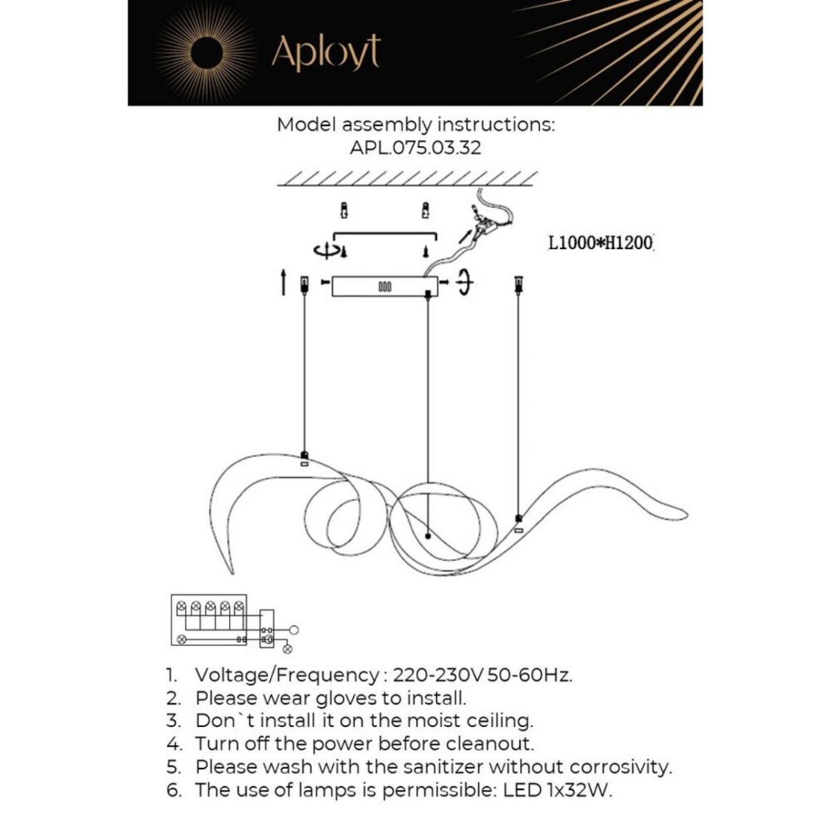 Подвесная люстра Aployt Riccarda APL.075.03.32