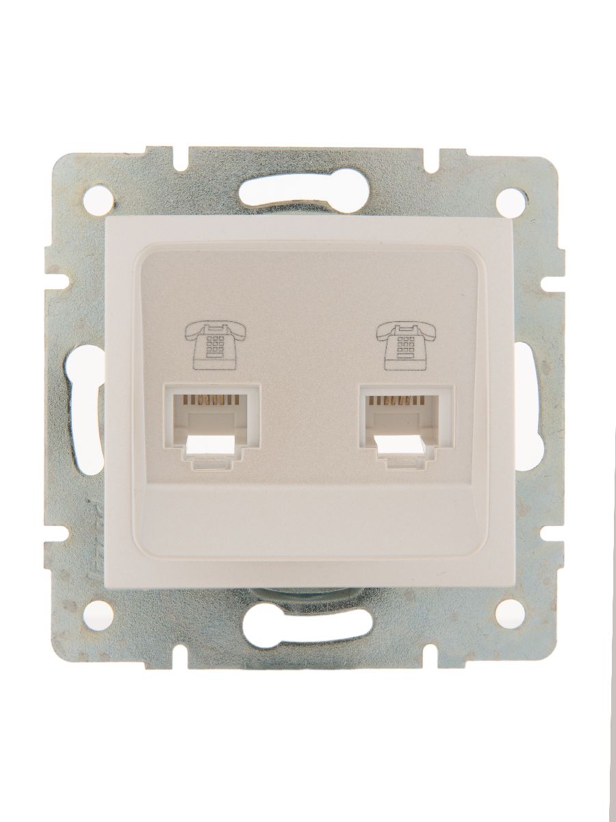 Розетка телефонная двойная евро Lezard Karina 707-3088-138