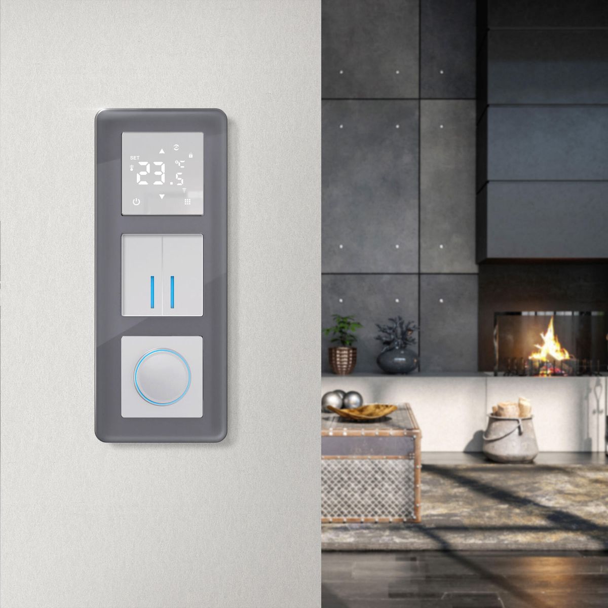 Рамка из стекла на 3 поста Werkel Elite графит 4690389180774 W0032440