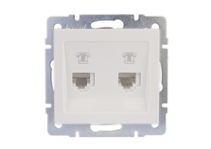 Розетка телефонная двойная евро Lezard Rain 703-0288-138