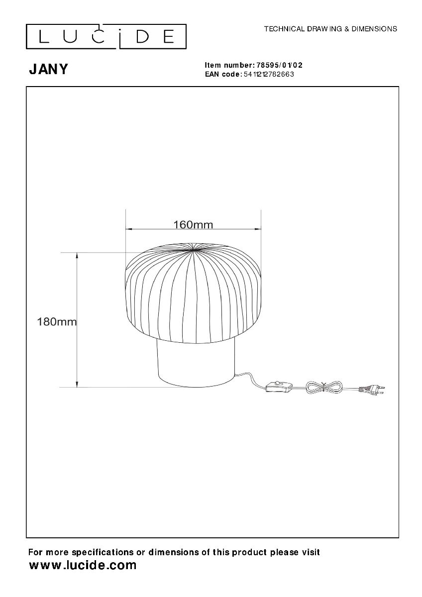 Настольная лампа под старину Lucide Jany 78595/01/02