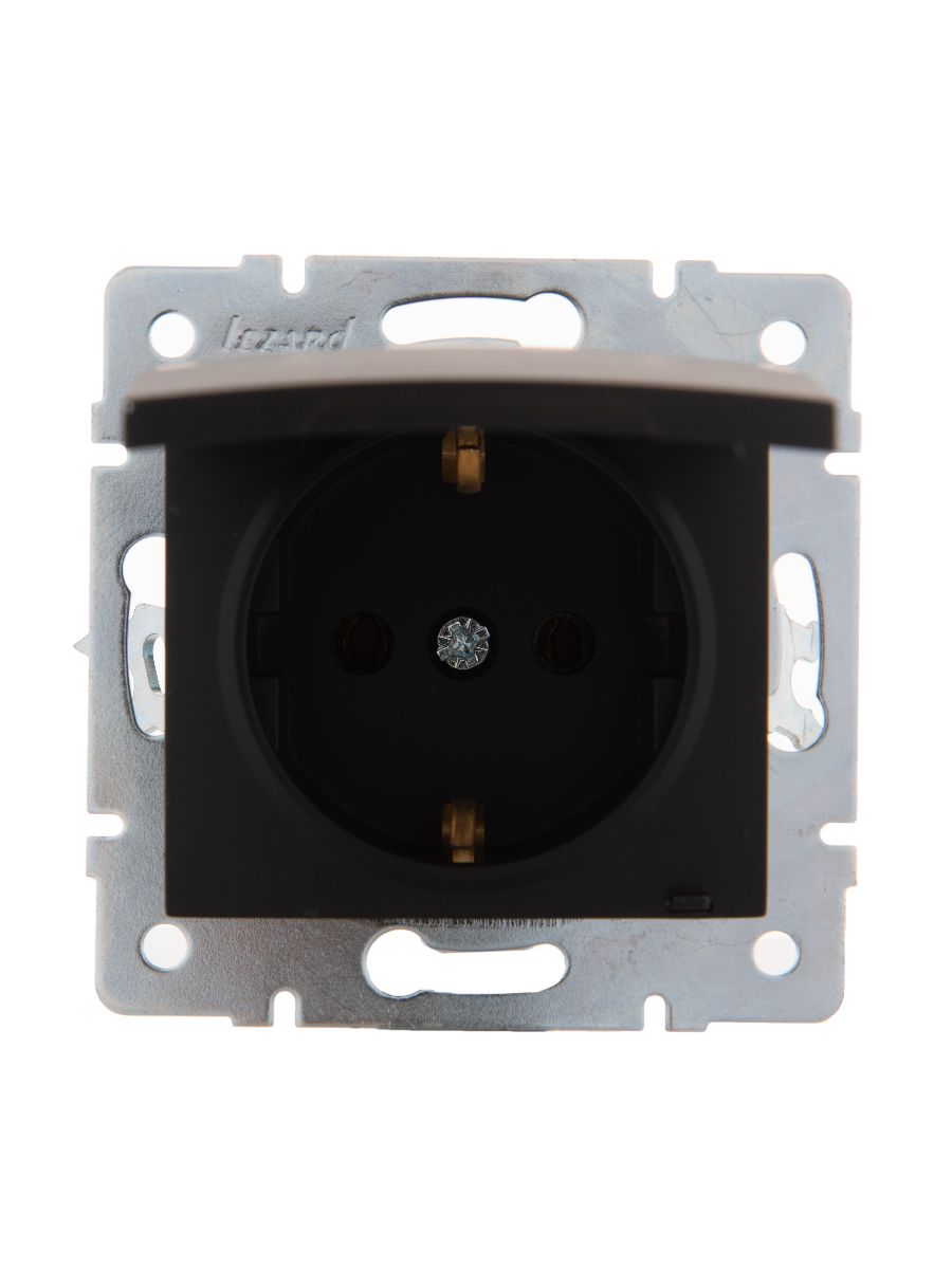 Розетка с/з с крышкой Lezard Karina 707-4288-123