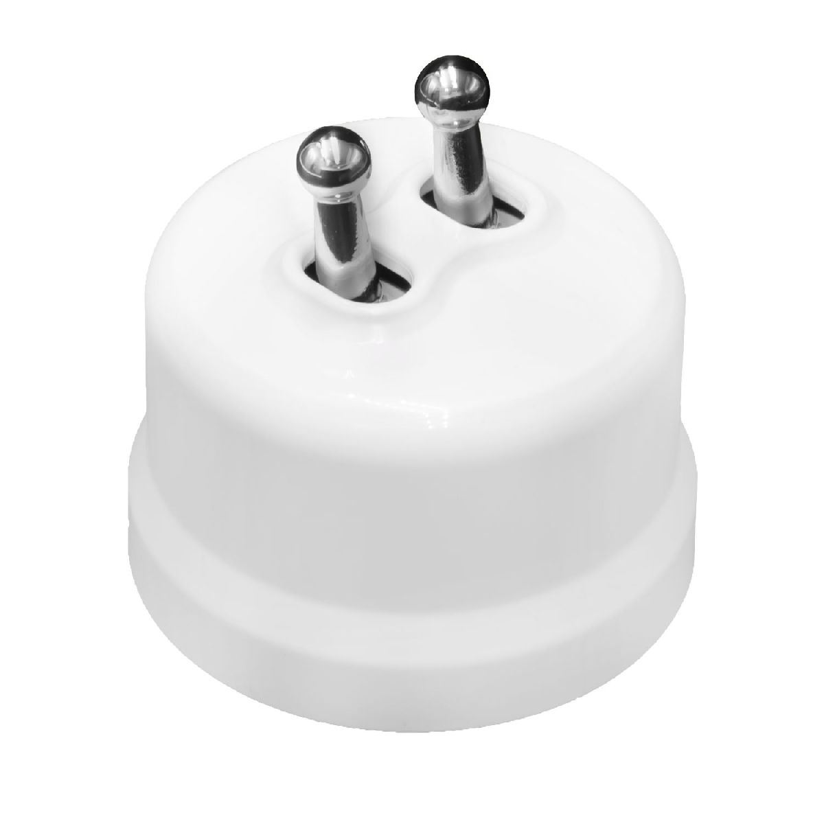 Выключатель двухклавишный тумблерный Bironi Лизетта B1-232-21-S