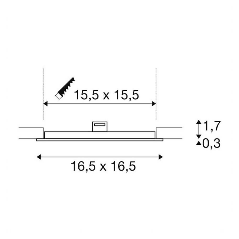 Встраиваемый светодиодный светильник SLV Senser Square 1003012