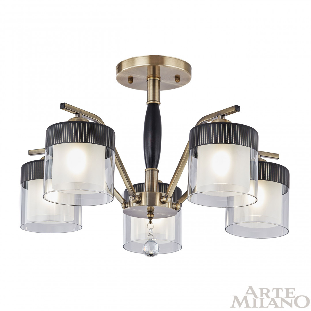 Люстра на штанге Arte Milano Napoli 332646/5 AB+BK
