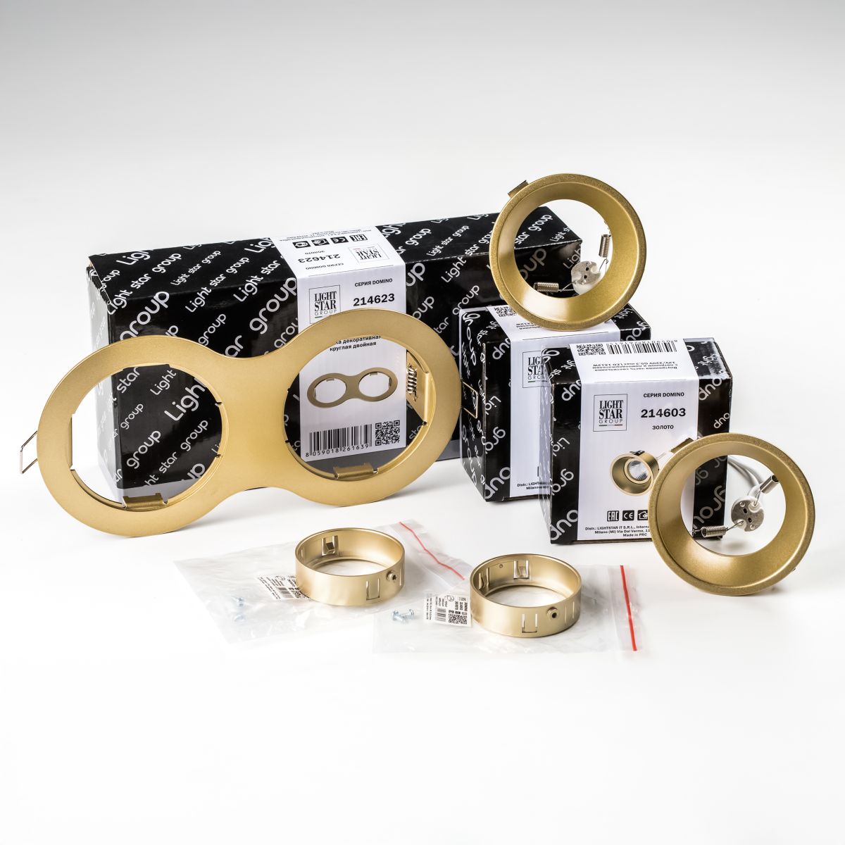 Встраиваемый светильник Lightstar Domino (214623+214603+214603+214003+214003) D6230303GMOD