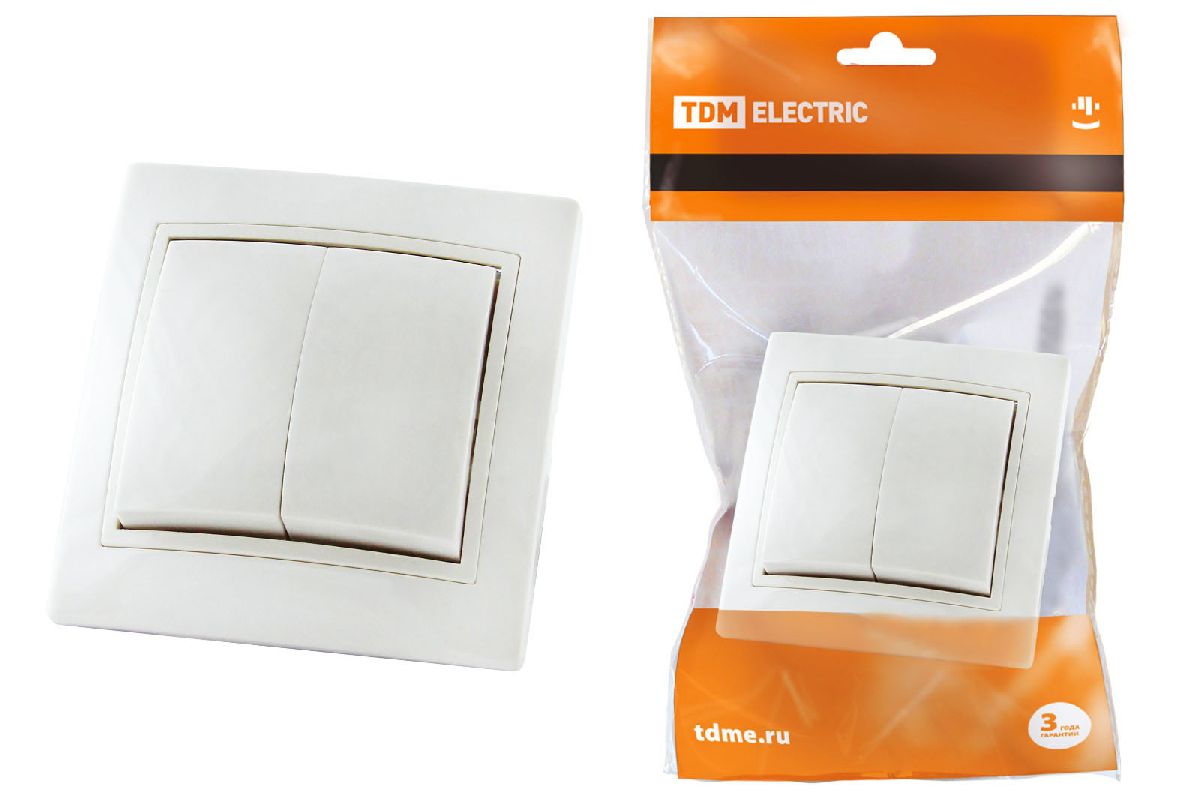 Выключатель двухклавишный Таймыр TDM Electric SQ1814-0002
