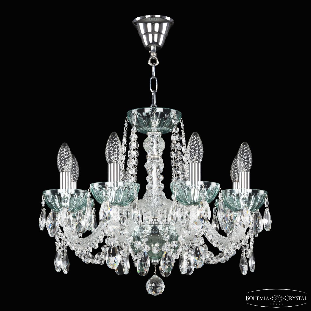Подвесная люстра Bohemia Ivele Crystal 5402/8/165 Ni Birusa/M-1H