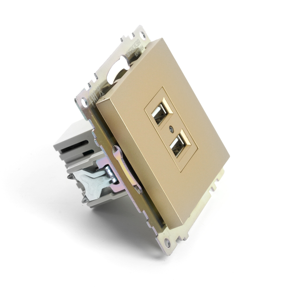 Розетка 2-местная USB Stekker Катрин GLS10-7115-08 49229