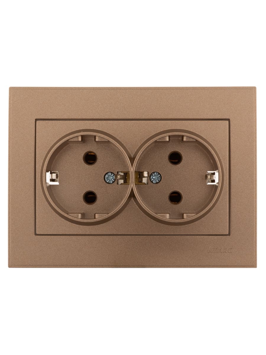 Розетка двойная с/з Lezard Rain 703-3131-127