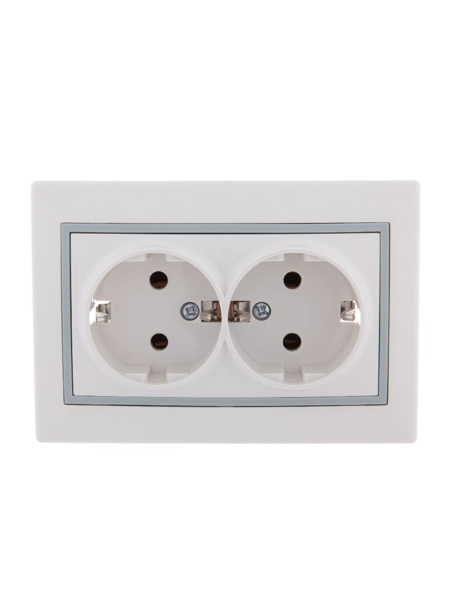 Розетка двойная с/з Lezard Mira 701-0215-127
