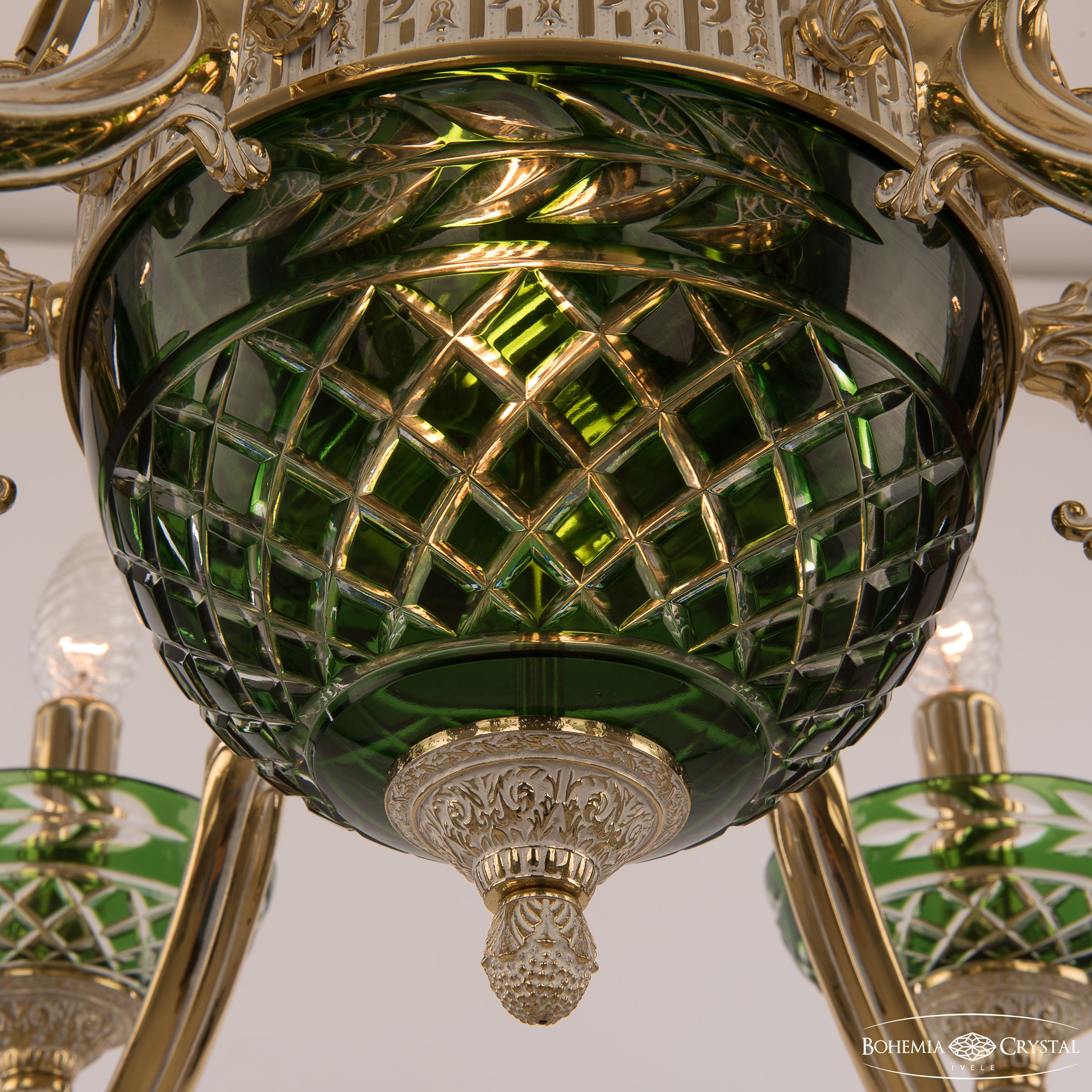 Подвесная люстра Bohemia Ivele Crystal Verona 72009P/6/175 GW P Clear-Green/H-1J Y8 FL2S