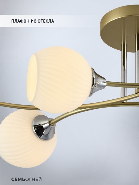 Потолочная люстра Seven Fires Dzhoeri SF3358/6C-GD-CR-WT