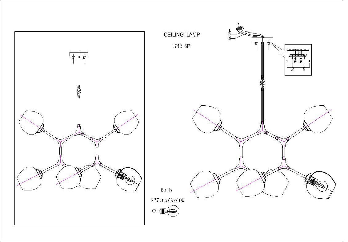 Подвесная люстра Favourite Bolos 1742-6P