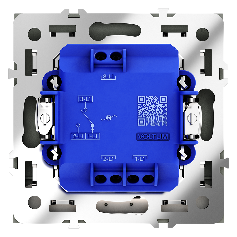 Проходной переключатель одноклавишный с подсветкой Voltum S70 VLS010408 (черный матовый)