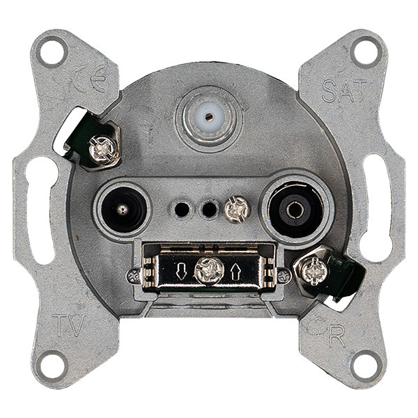 Розетка TV+FM+SAT Ф9.5mm оконечная с накладкой, цвет Тауп Jasmart G6206T