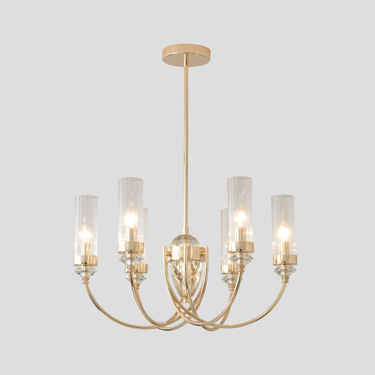 Люстра на штанге Crystal Lux SECRET SP6 GOLD