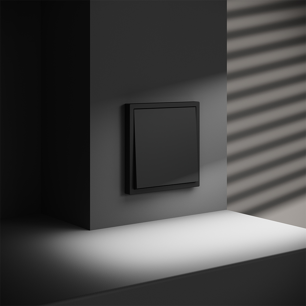 Выключатель с самовозвратом одноклавишный Voltum S70 VLS010608 (черный матовый)