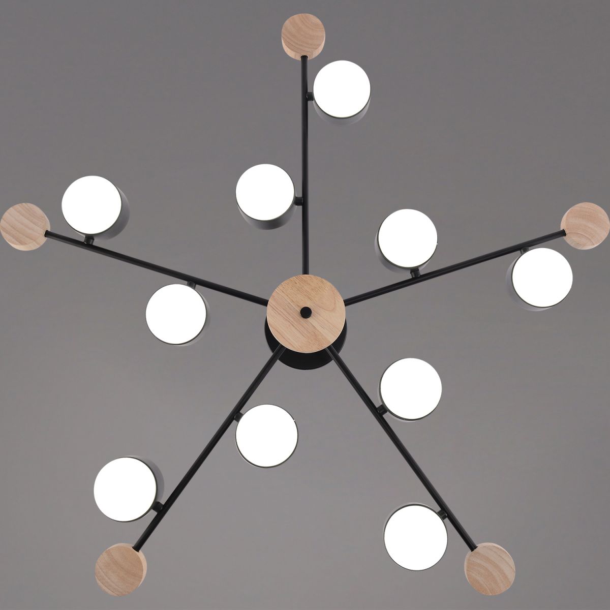 Люстра на штанге Reluce 03751-0.3-10 BK+WOOD GX53