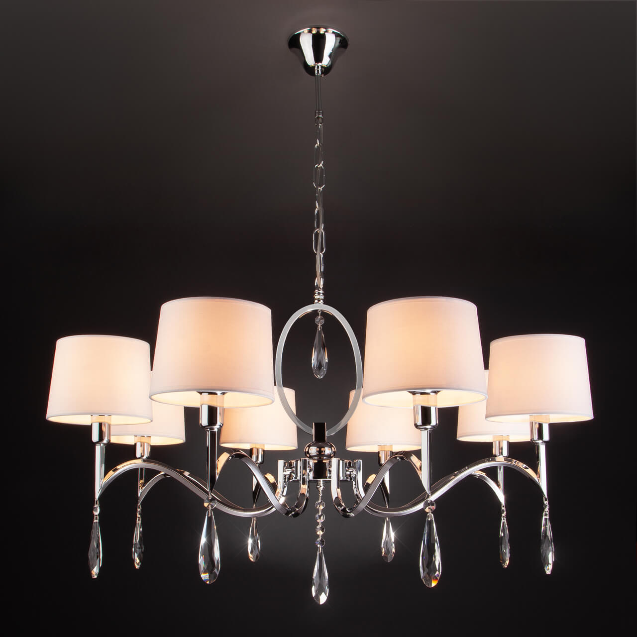 Подвесная люстра Eurosvet Madera 10127/8 хром/прозрачный хрусталь Strotskis Smart (10093/8)