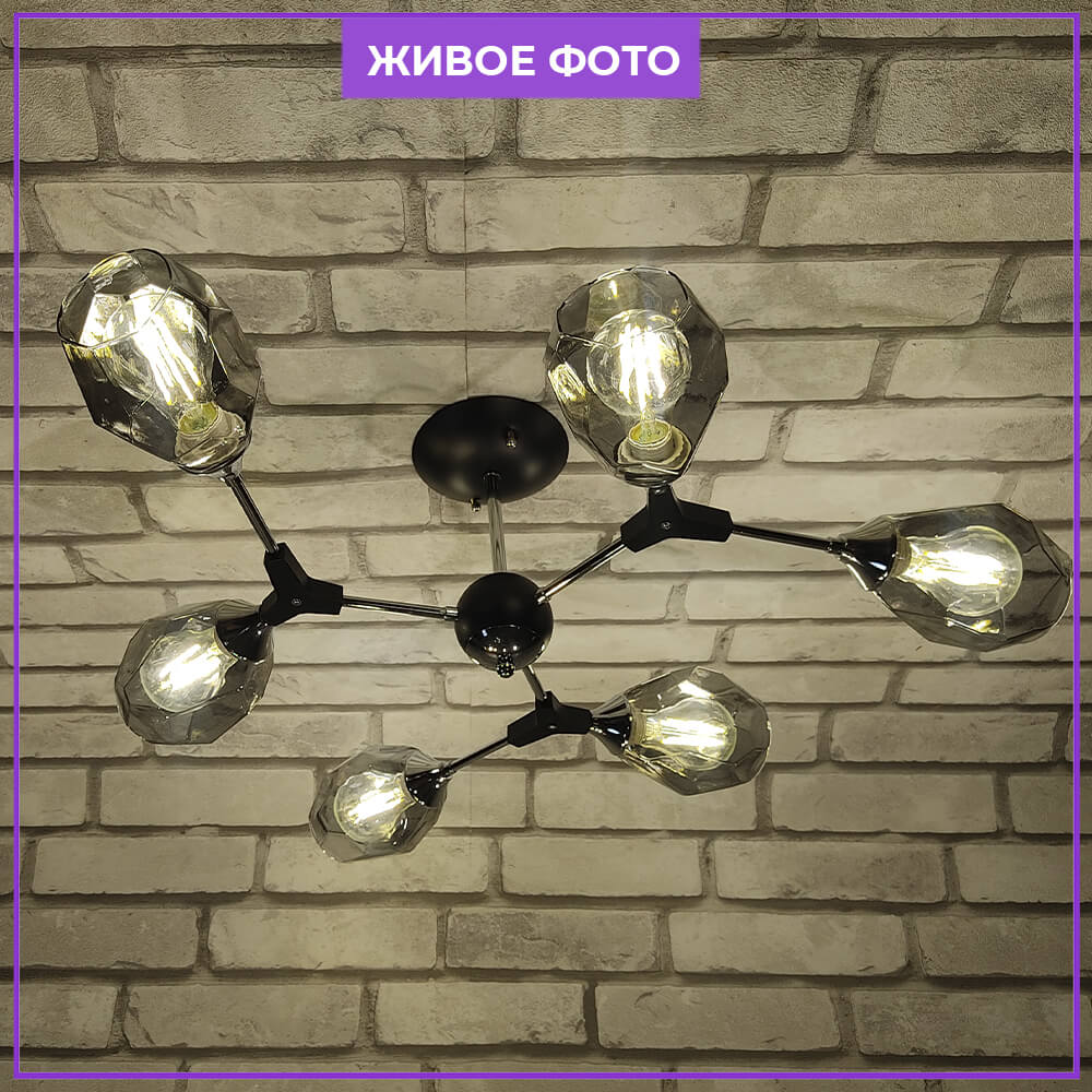 Потолочная люстра Seven Fires Betney SF3330/6C-BK-CR-SMK