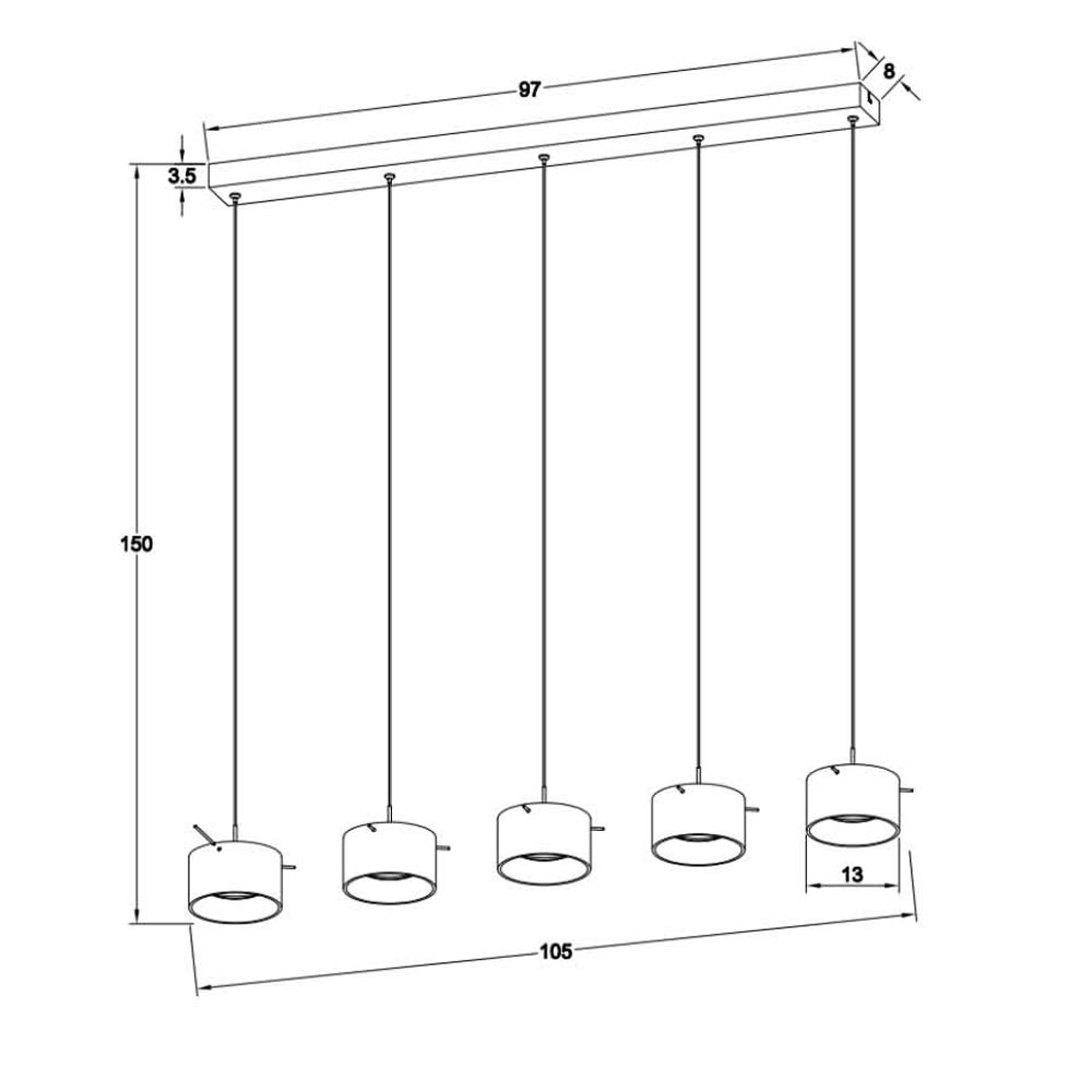 Подвесной светодиодный светильник Lucide Shana 48452/25/12