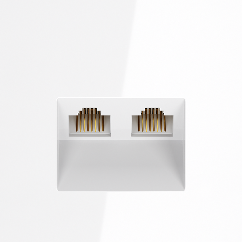 Розетка компьютерная двойная Voltum S70 VLS060201 (белый глянцевый)