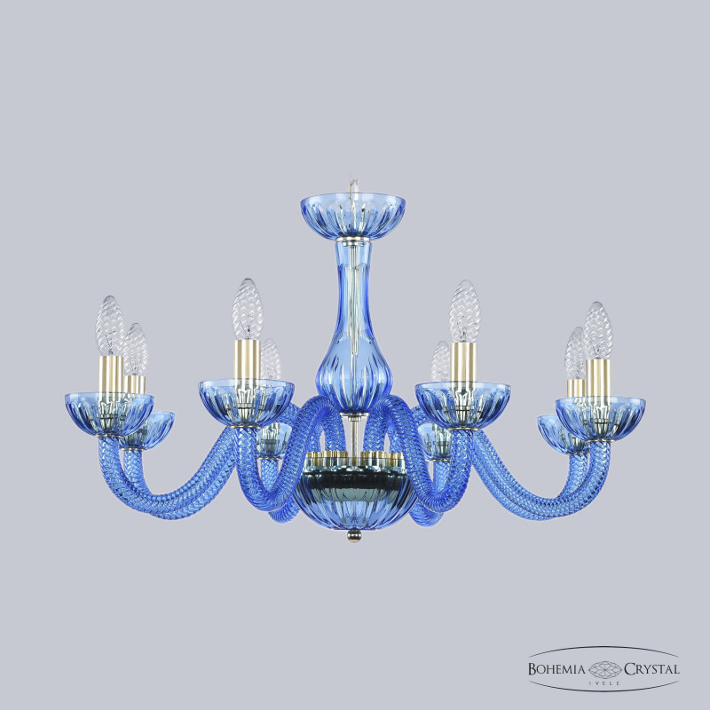 Подвесная люстра Bohemia Ivele Crystal 1310/8/240 G Aq/Aquamarime/M-1H