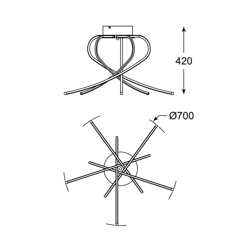 Потолочная люстра светодиодная Zumaline CARRELLO PL1100014-5