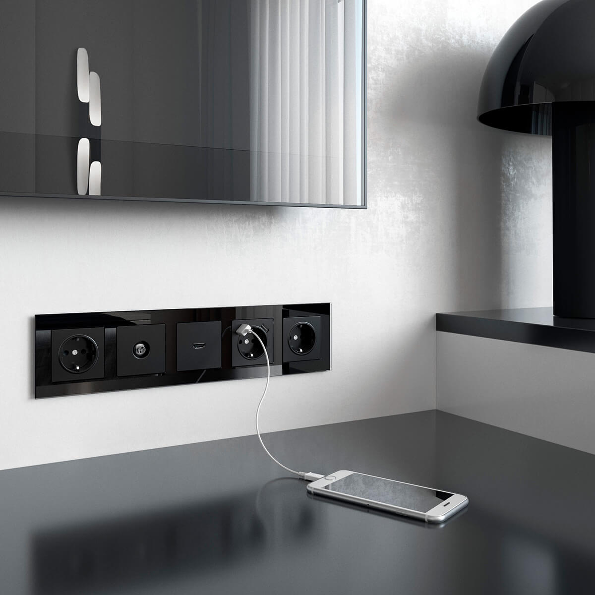 ТВ-розетка Werkel оконечная черный матовый W1183008 4690389157028