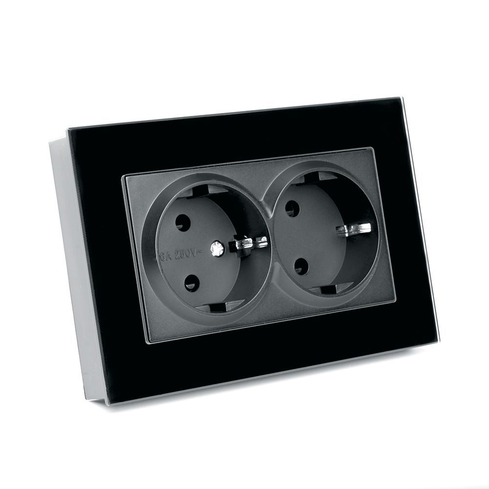 Розетка 2-местная с/з с защитной шторкой Stekker Катрин 39516