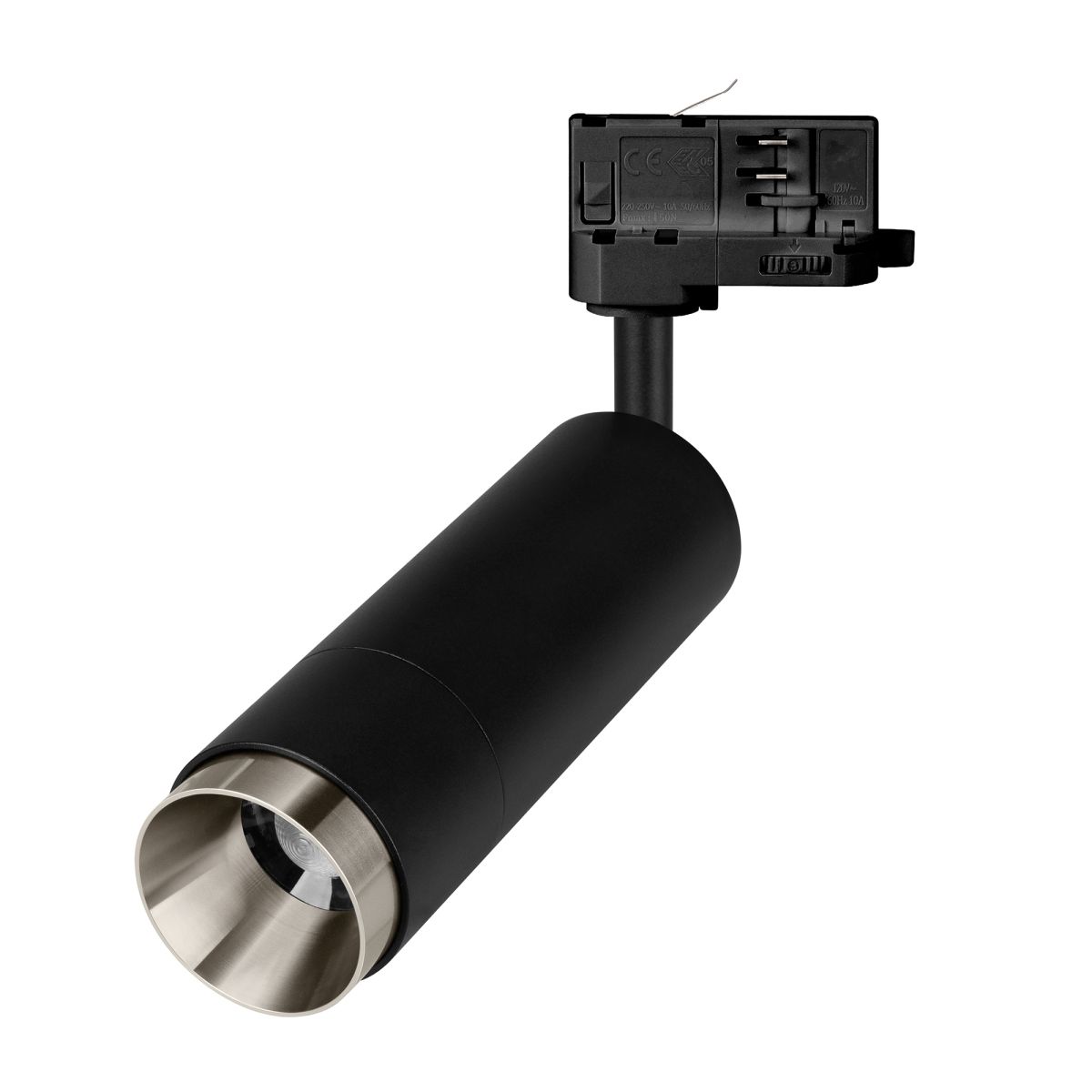 Трековый трехфазный светильник Arlight LGD-GESTIA-TRACK-4TR-R56-15W Warm3000 (Черный-никель, 25-50 deg, 230V) (IP20 Металл) 064972