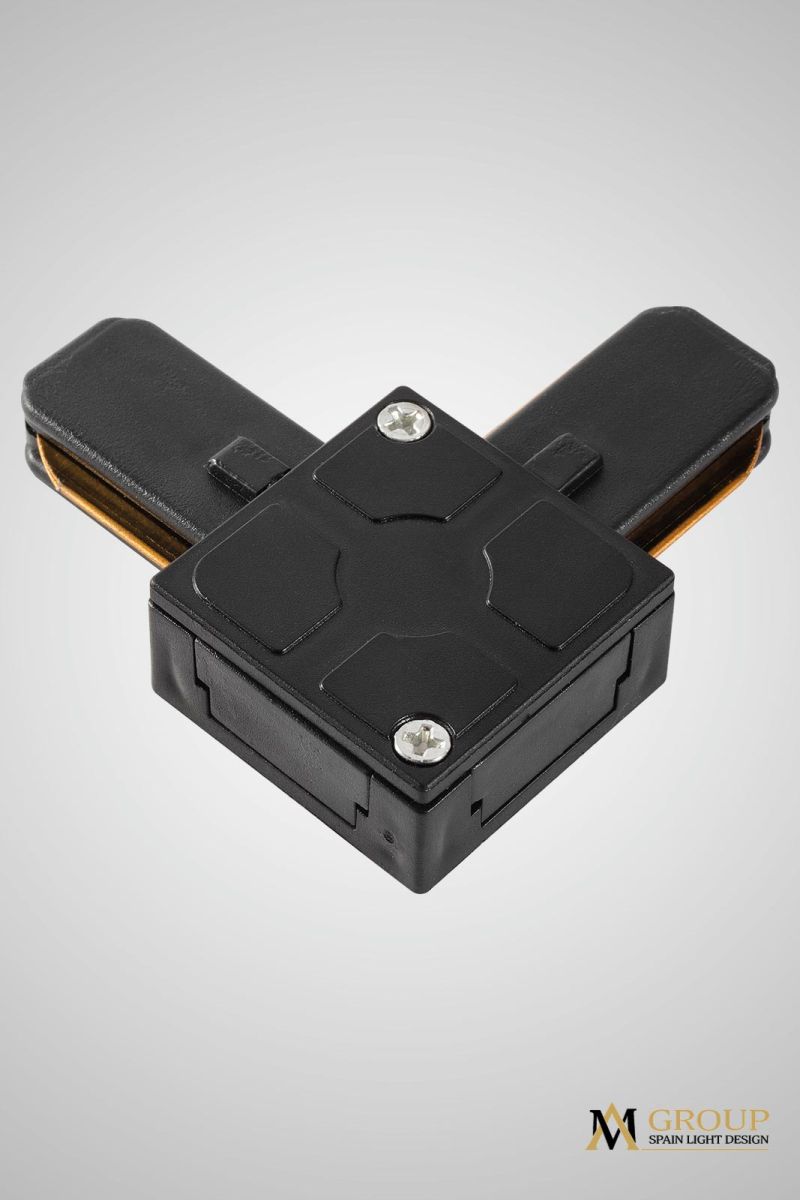 Трековый однофазный L-образный соединитель AM Group AM175 BK