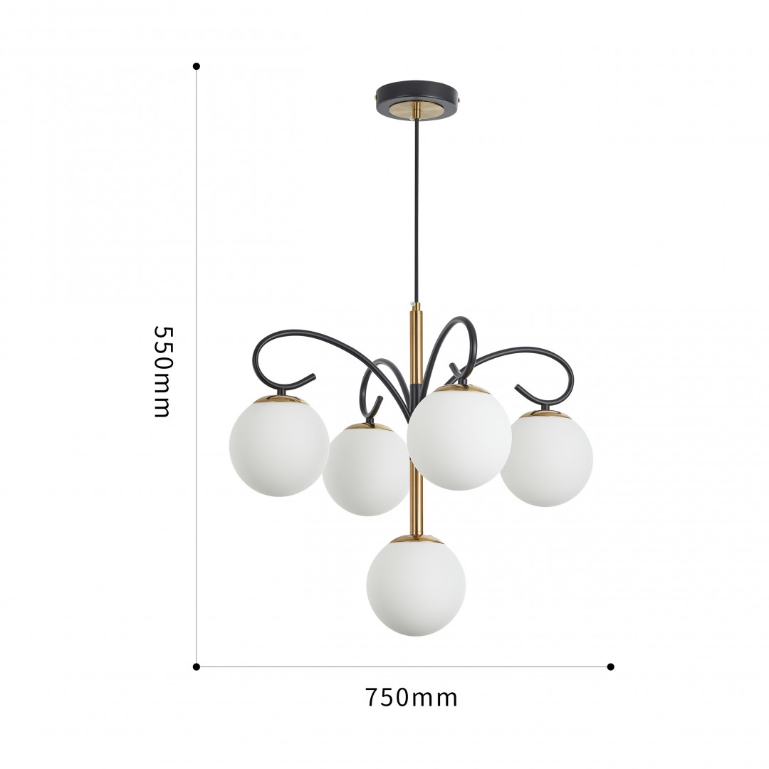 Подвесная люстра Arte Milano Neapolis 273808/4+1 BK/GD