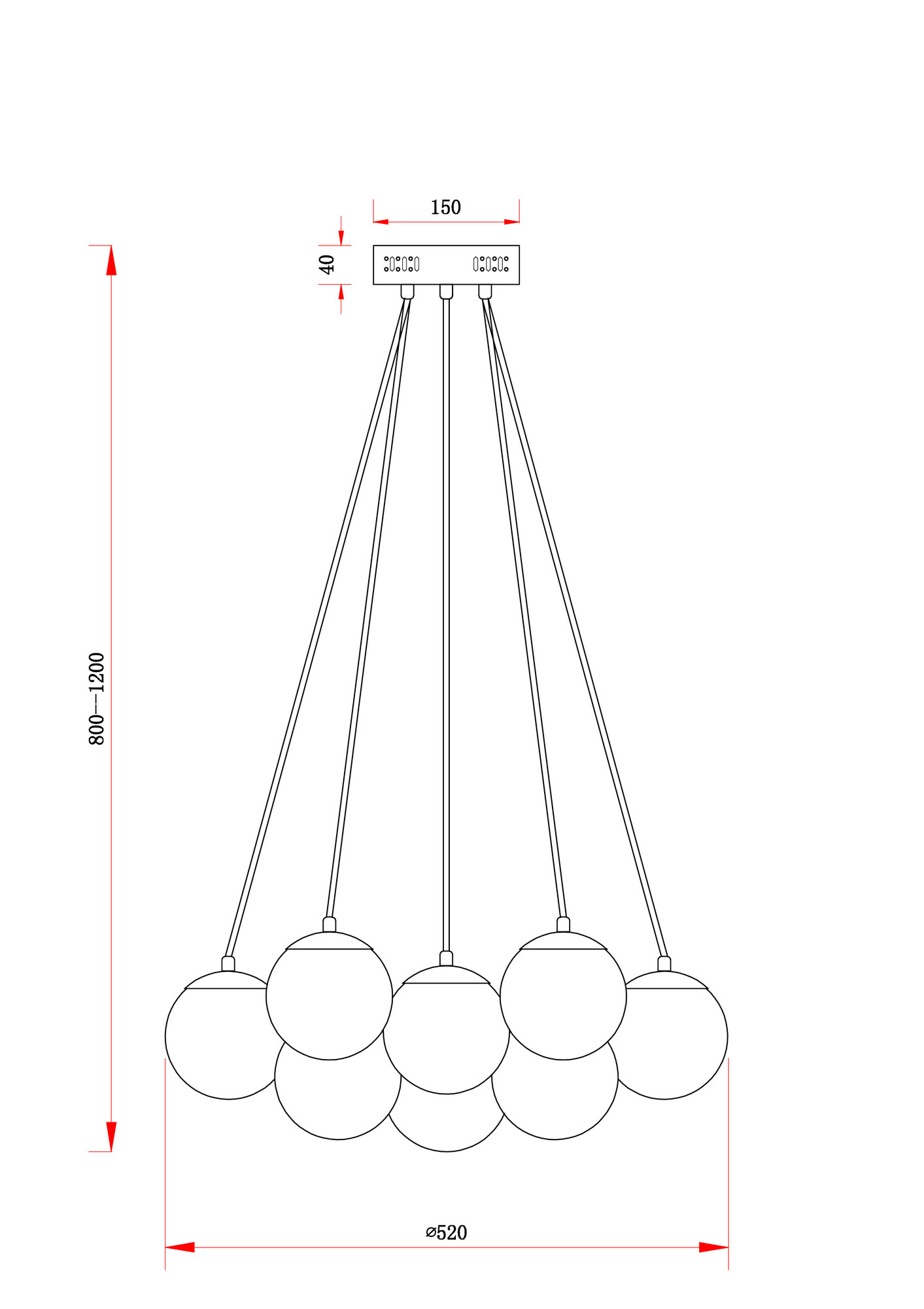 Подвесной светильник в виде шариков Freya Fiesta FR5231PL-13CH