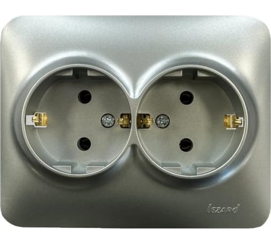 Розетка двойная с/з Lezard Karina Life 708-4300-127B