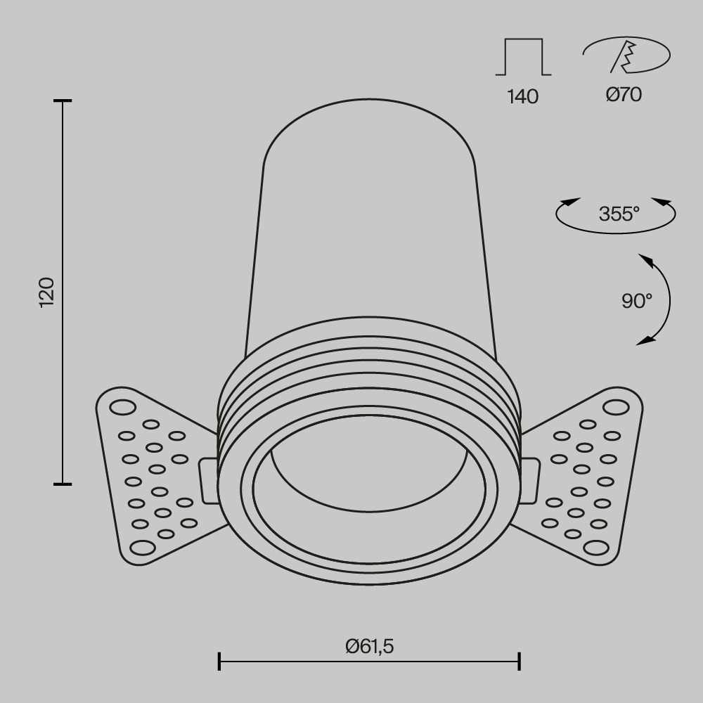 Встраиваемый спот Maytoni Technical Focus Led DL125-L12-3K-TRS-W