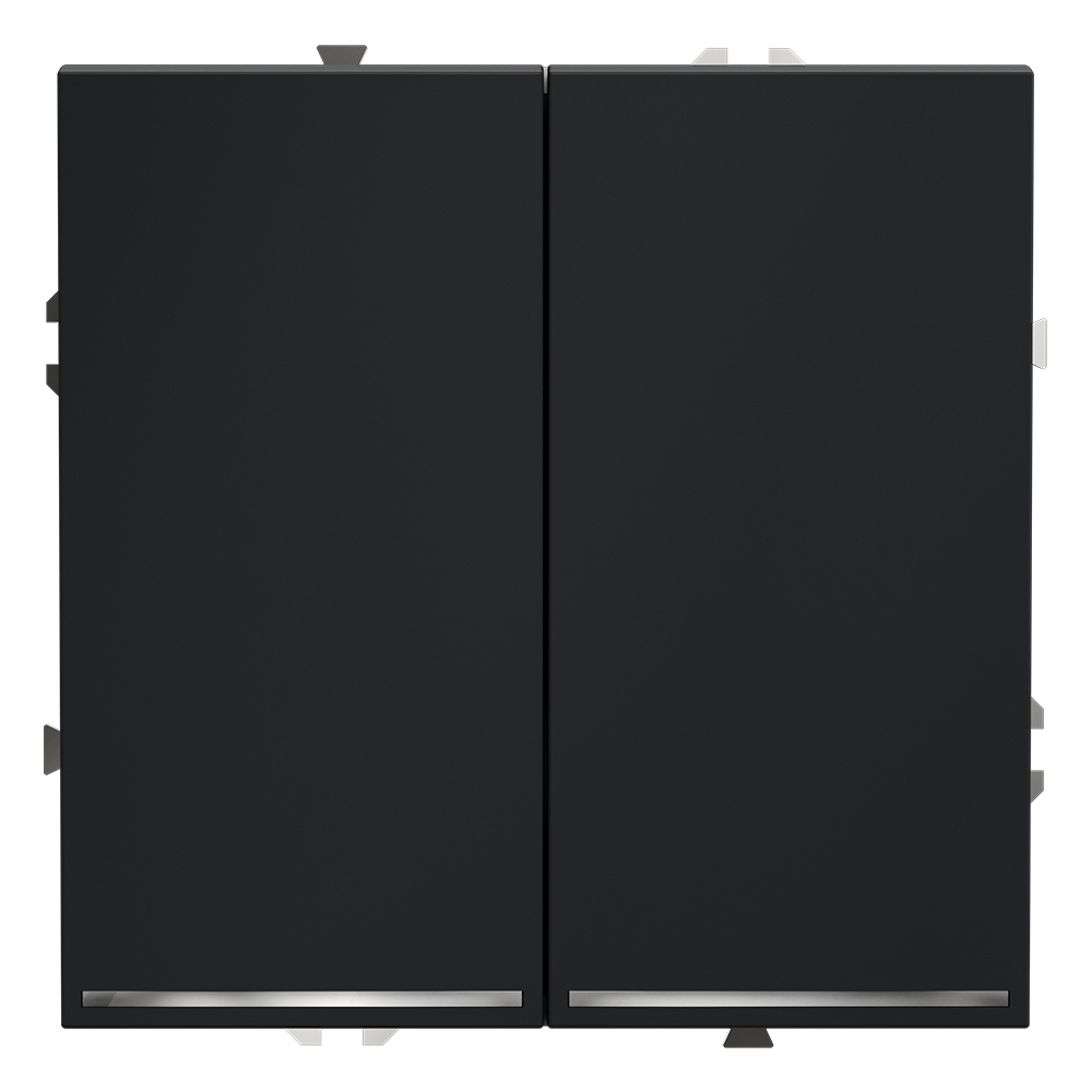 Проходной переключатель двухклавишный с подсветкой Voltum S70 VLS020407 (графит)