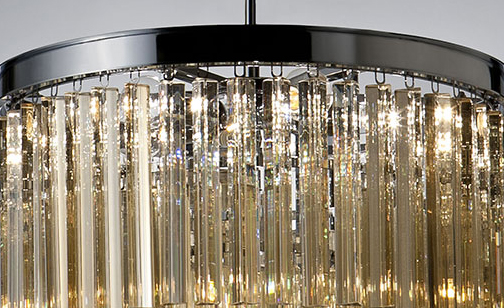 Подвесная люстра Delight Collection 1920s Odeon KR0387P-10B chrome/amber