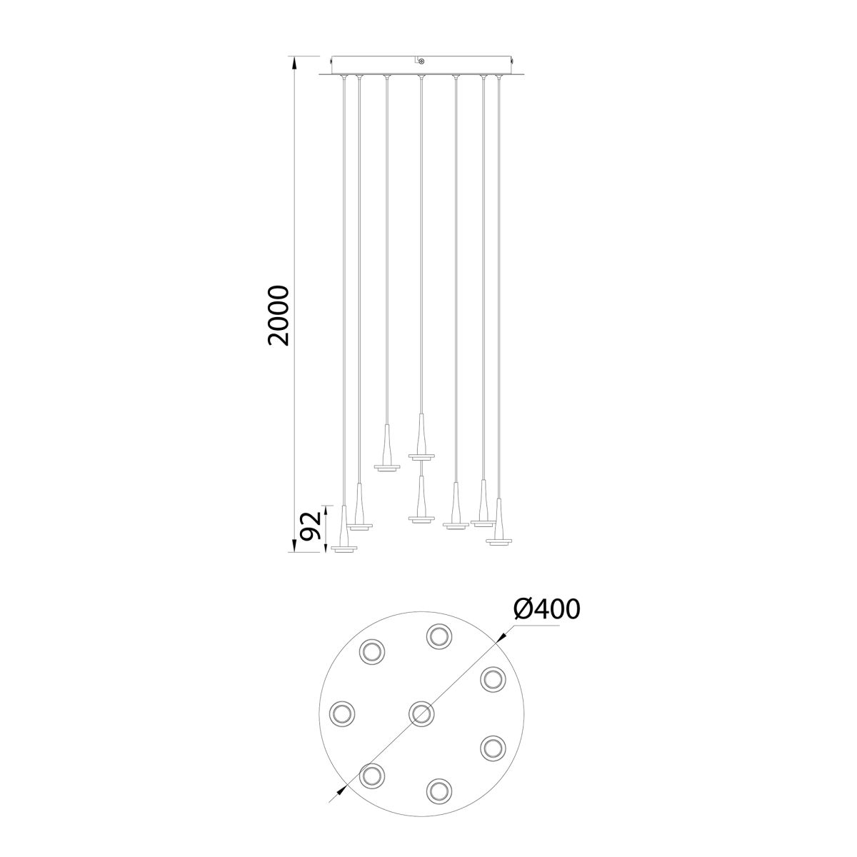 Каскадная люстра Mantra Andromeda 8933