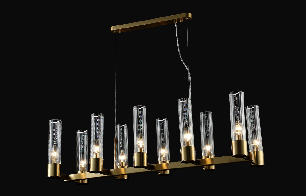 Подвесная люстра Crystal Lux OTONO SP10 L980 BRASS/TRANSPARENTE