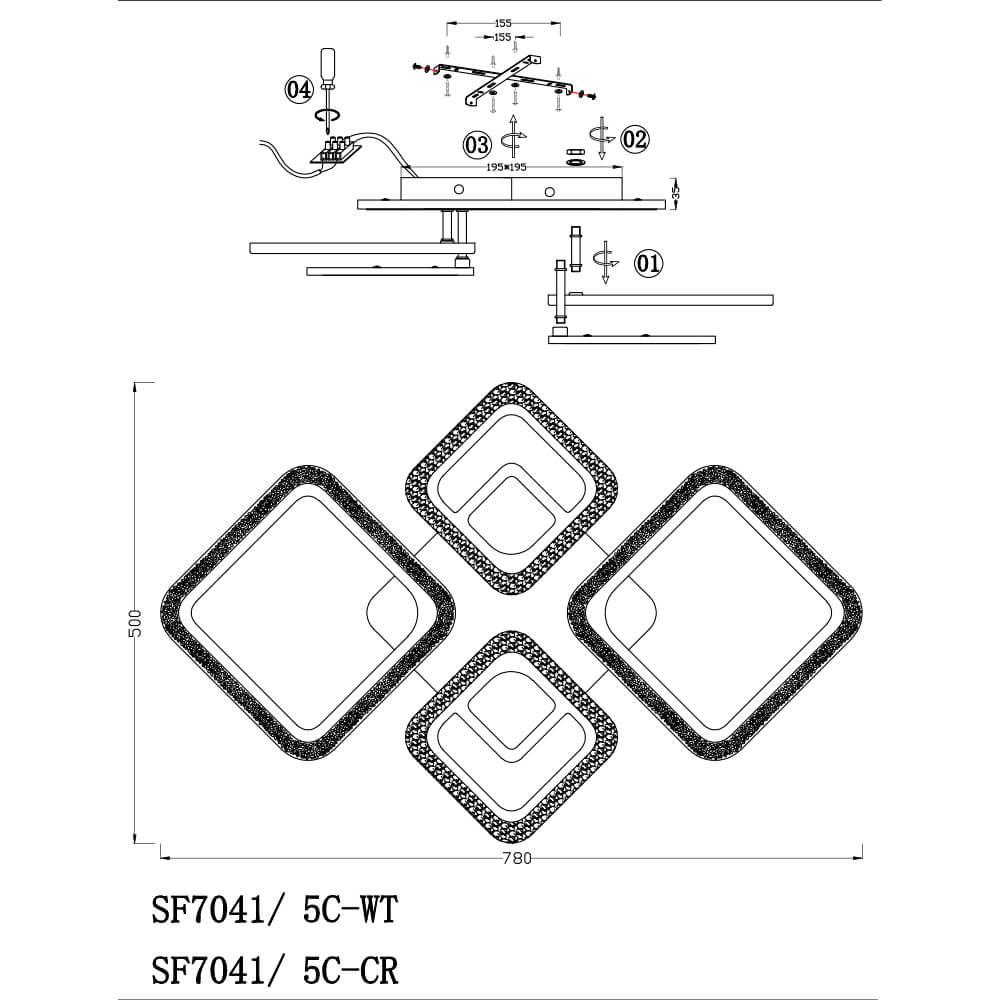 Потолочная светодиодная люстра Seven Fires Nettuno SF7041/5C-WT