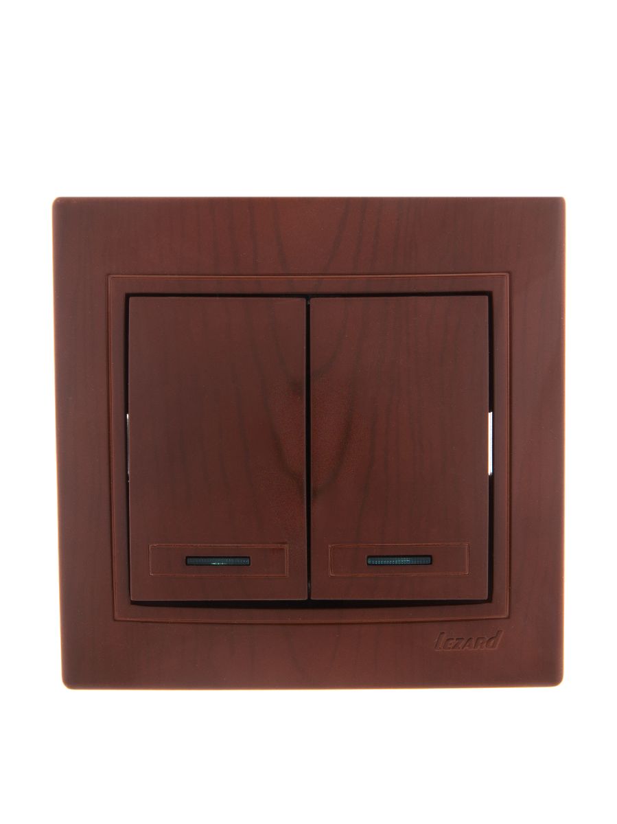 Выключатель двойной с подсветкой Lezard Mira 701-0601-112