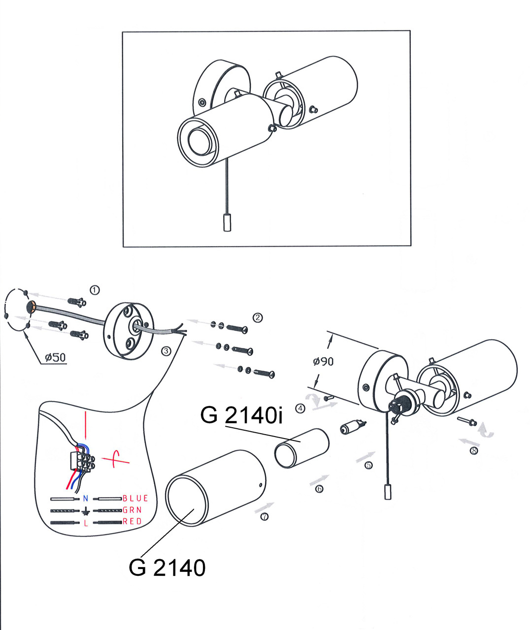 Подсветка для зеркал Odeon Light Tesco 2140/2W