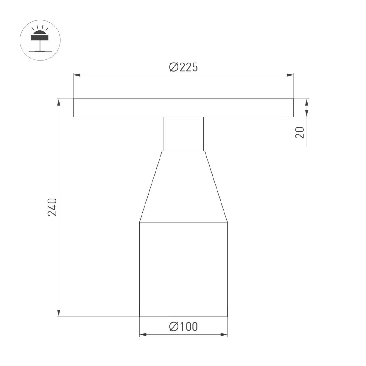 Настольная лампа Arlight SP-CROOD-TAB-R22.5x24-7W Warm3200-MIX (BG-BG, 140 deg, 230V) (IP20, Травертин) 061770