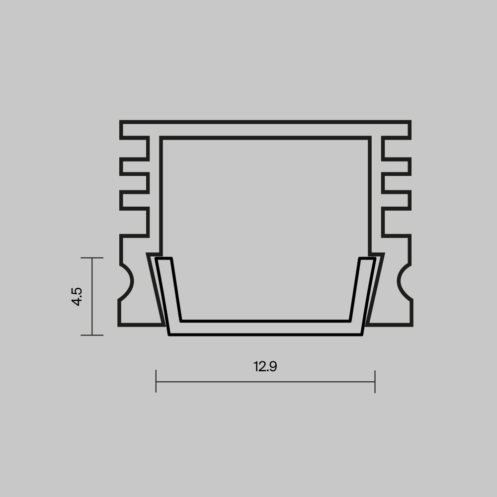 Рассеиватель для профиля 16×12 Maytoni Led Strip ALM-005-B-DF-2M 642024