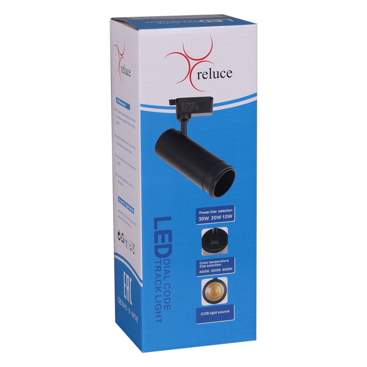 Трековый однофазный светильник Reluce 06650-9.3-LED10/20/30W CCT BK